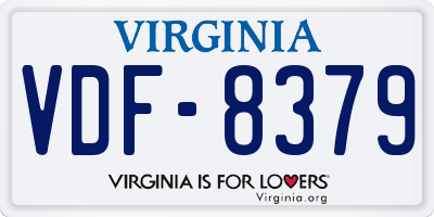 VA license plate VDF8379
