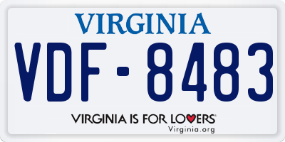 VA license plate VDF8483