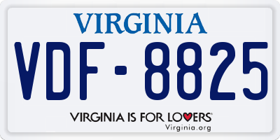 VA license plate VDF8825
