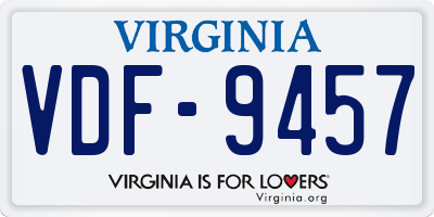 VA license plate VDF9457