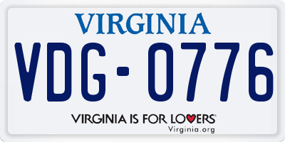 VA license plate VDG0776