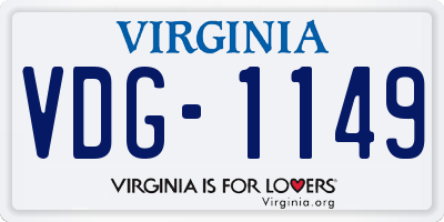 VA license plate VDG1149