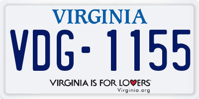 VA license plate VDG1155