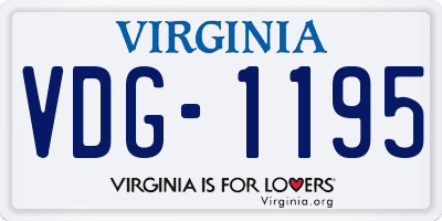 VA license plate VDG1195