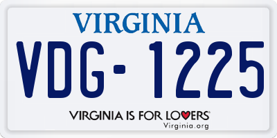 VA license plate VDG1225