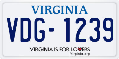 VA license plate VDG1239