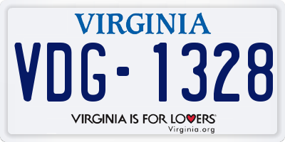 VA license plate VDG1328