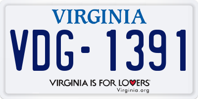 VA license plate VDG1391