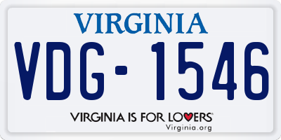 VA license plate VDG1546