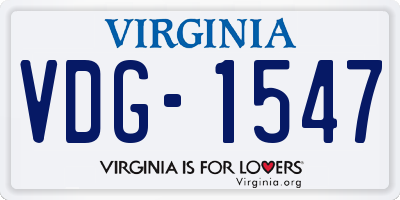 VA license plate VDG1547