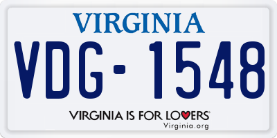 VA license plate VDG1548