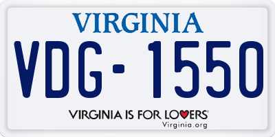 VA license plate VDG1550