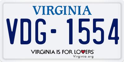 VA license plate VDG1554