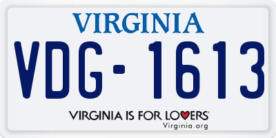 VA license plate VDG1613