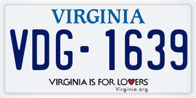 VA license plate VDG1639