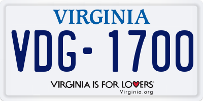 VA license plate VDG1700