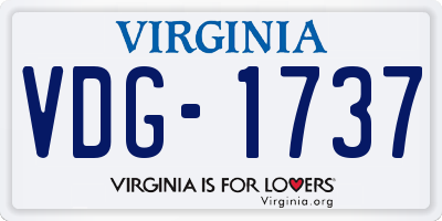 VA license plate VDG1737