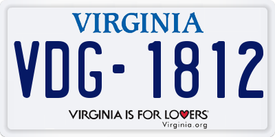 VA license plate VDG1812