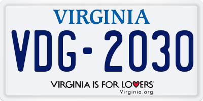 VA license plate VDG2030