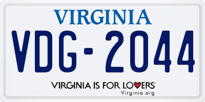 VA license plate VDG2044