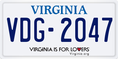 VA license plate VDG2047