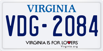 VA license plate VDG2084