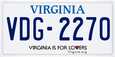 VA license plate VDG2270