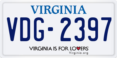 VA license plate VDG2397