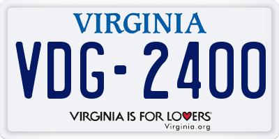 VA license plate VDG2400