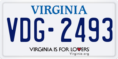 VA license plate VDG2493
