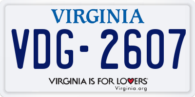 VA license plate VDG2607
