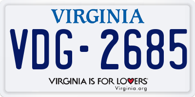 VA license plate VDG2685
