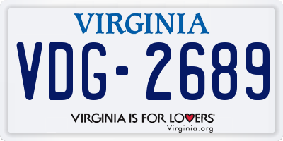 VA license plate VDG2689