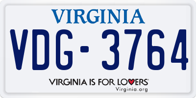 VA license plate VDG3764