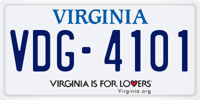 VA license plate VDG4101