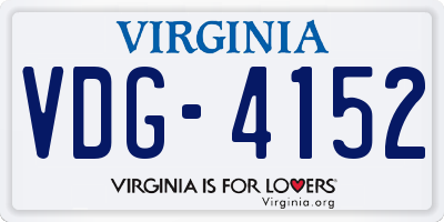 VA license plate VDG4152