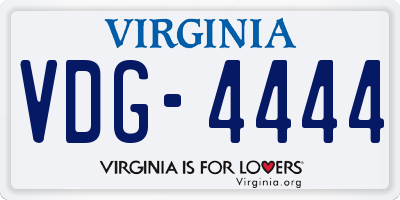 VA license plate VDG4444