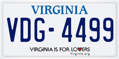 VA license plate VDG4499