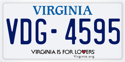 VA license plate VDG4595