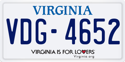 VA license plate VDG4652