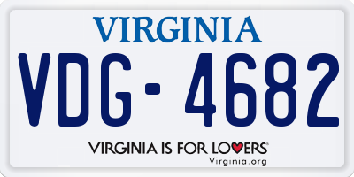 VA license plate VDG4682
