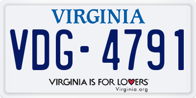 VA license plate VDG4791