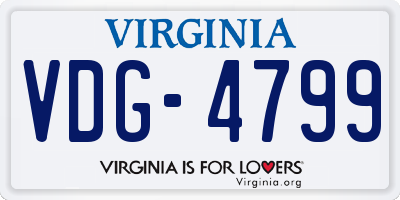 VA license plate VDG4799
