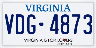 VA license plate VDG4873