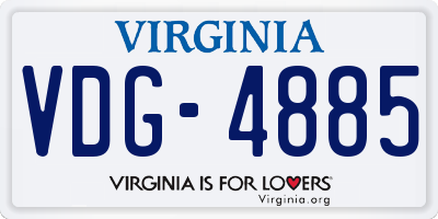 VA license plate VDG4885