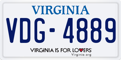 VA license plate VDG4889