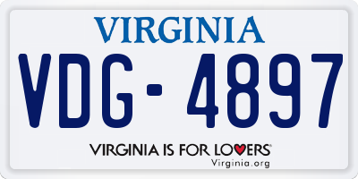 VA license plate VDG4897