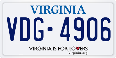 VA license plate VDG4906