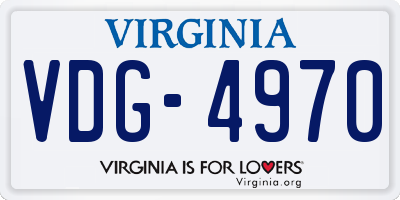 VA license plate VDG4970