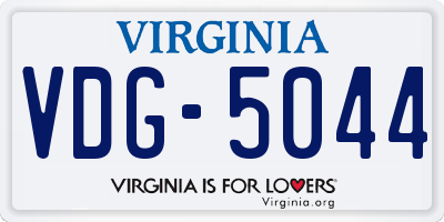 VA license plate VDG5044
